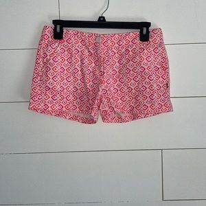 Nautica Patterned Low Rise Shorts Pink/White/Orange 14 #0029